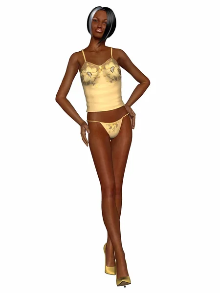 Mulher africana sexy com lingerie sexy — Fotografia de Stock