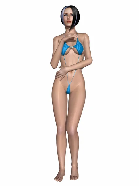 Skönhet med sexig mini bikini — Stockfoto