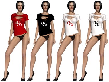 Sexy girl with t-shirt clipart