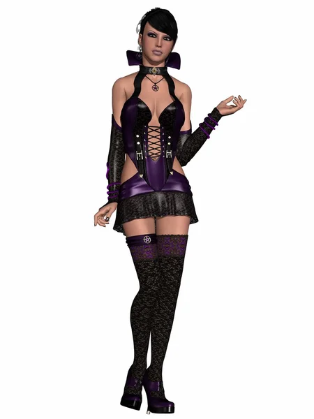 Frau mit Fantasy-Gothic-Outfit — Stockfoto