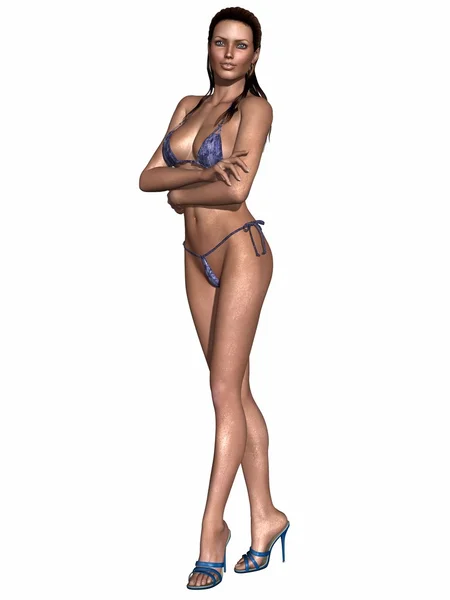 Sexy humide fille dans un bikini — Photo