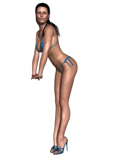 Sexy ragazza bagnata in bikini — Foto Stock