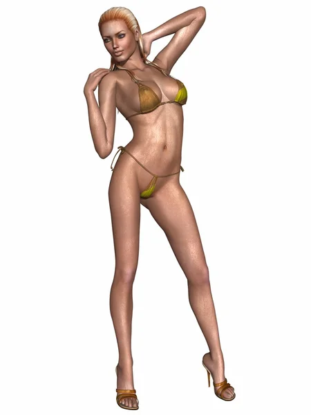 Sexy humide fille dans un bikini — Photo