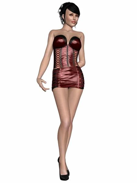 Bellezza sexy con abito corsetto — Foto Stock