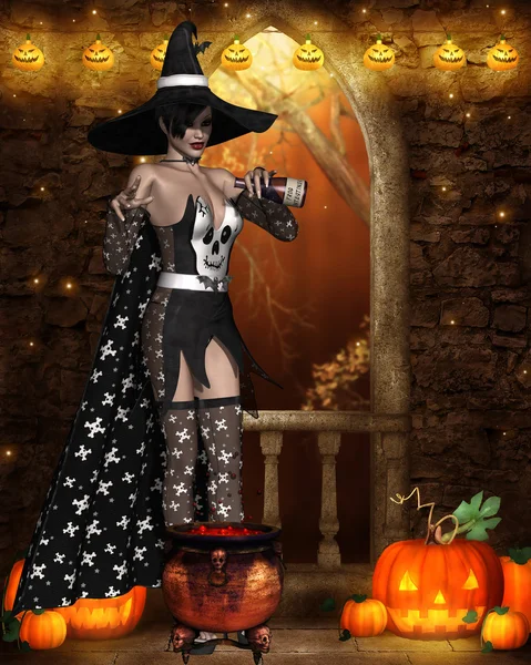 Halloween-Hexe — Stockfoto