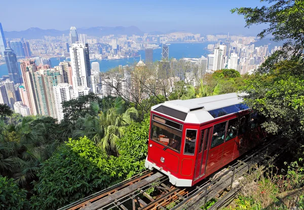 Tramvajové zastávky Peak v hong Kongu — Stock fotografie