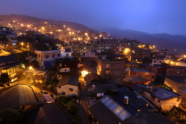 Jiu fen villaggio di notte, a Taiwan — Foto Stock