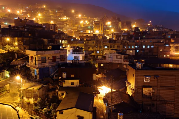 Jiu fen Dorf in der Nacht, in Taiwan — Stockfoto