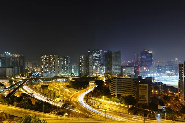 Moderní město v noci — Stock fotografie