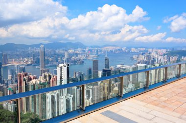 Observation deck in Hong Kong clipart