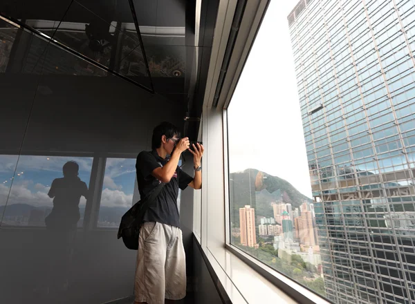 stock image Man on observation deck in Hong Kong