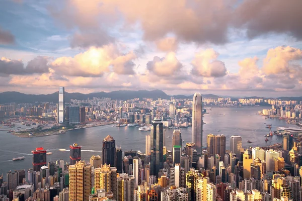 Hong kong landmärke utsikt från toppen — Stockfoto
