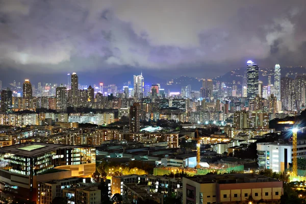 Hong Kong centro por la noche — Foto de Stock