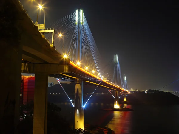 Ting kau-brug bij nacht — Stockfoto