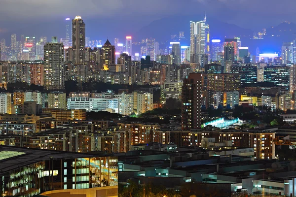 Hong Kong belvárosában éjszaka — Stock Fotó