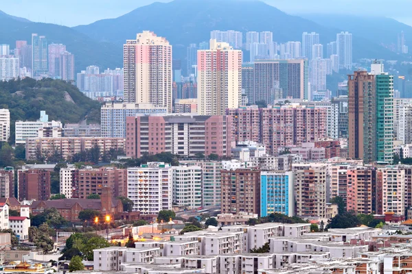 Гонконг переполненные здания города — стоковое фото