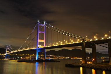 Tsing Ma Bridge night view clipart