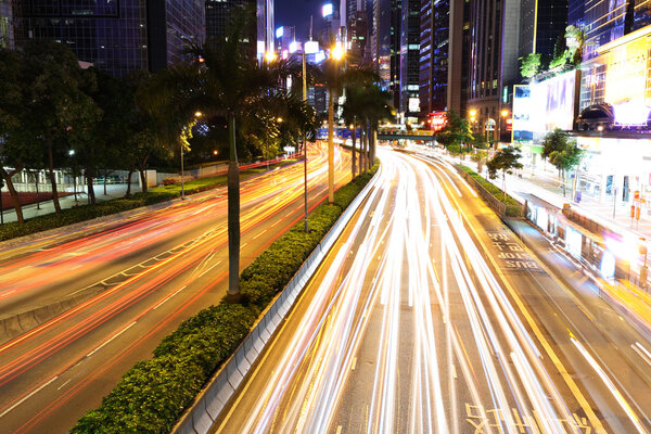 Car light in city