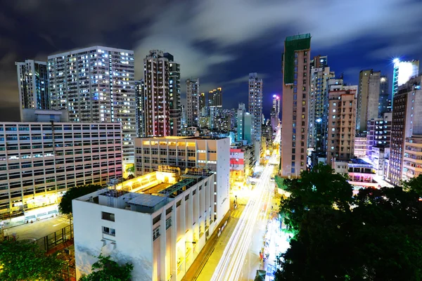 Hong Kong centro por la noche —  Fotos de Stock