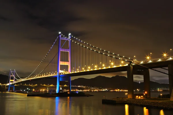 Tsing ma Brücke Nacht Ansicht — Stockfoto