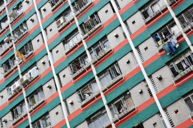 Hong Kong public housing apartment block clipart