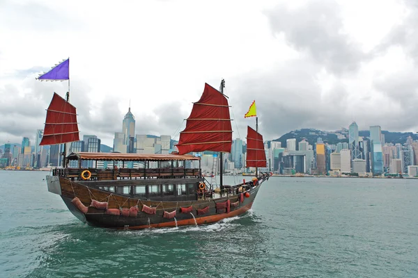 Hongkong Hafen mit Touristenmüll — Stockfoto