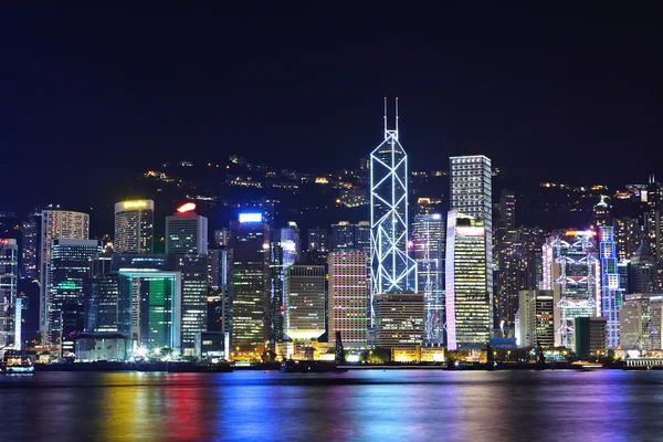 Hong kong skyline la nuit — Photo