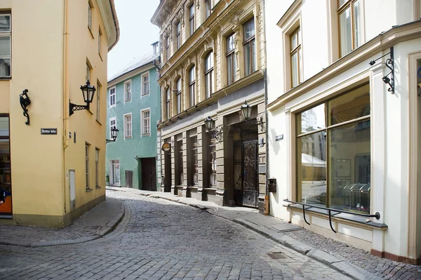 stock image Narrow small streets of old Riga.