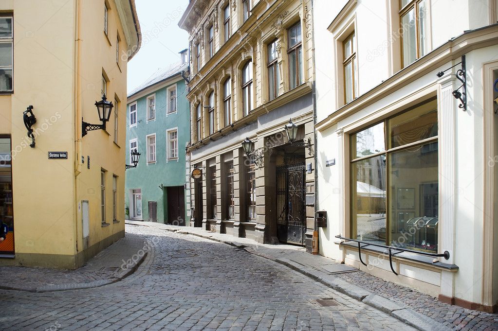 Narrow small streets of old Riga.