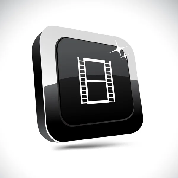 Cinema 3d square button. — Stock Vector