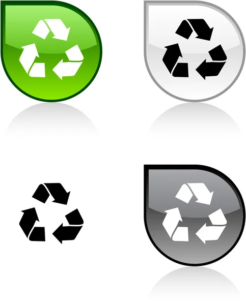 Botão de reciclagem . — Vetor de Stock