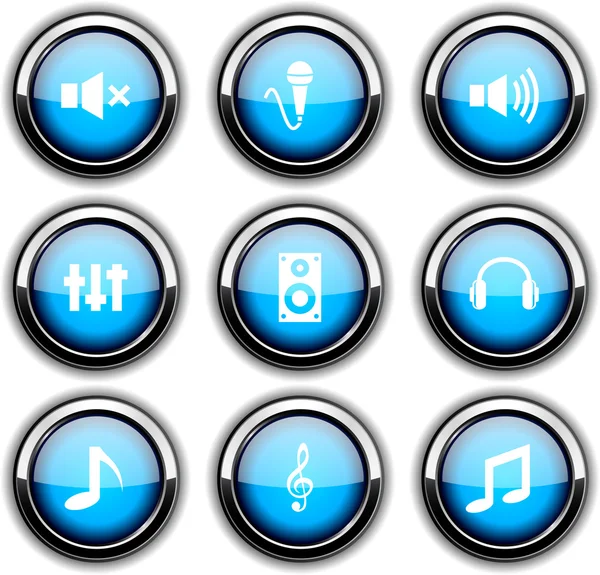 Audio icons. — Stock Vector
