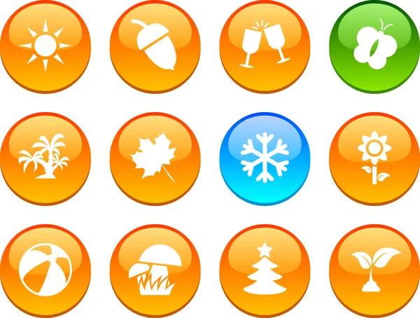 Seasons ikoner. — Stock vektor