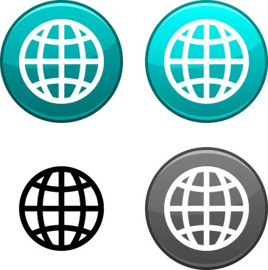 Earth button. clipart