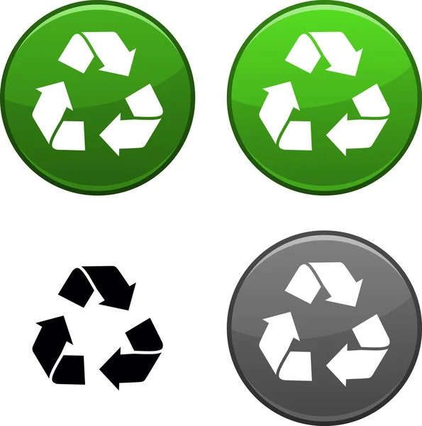 Przycisk recykling. — Wektor stockowy