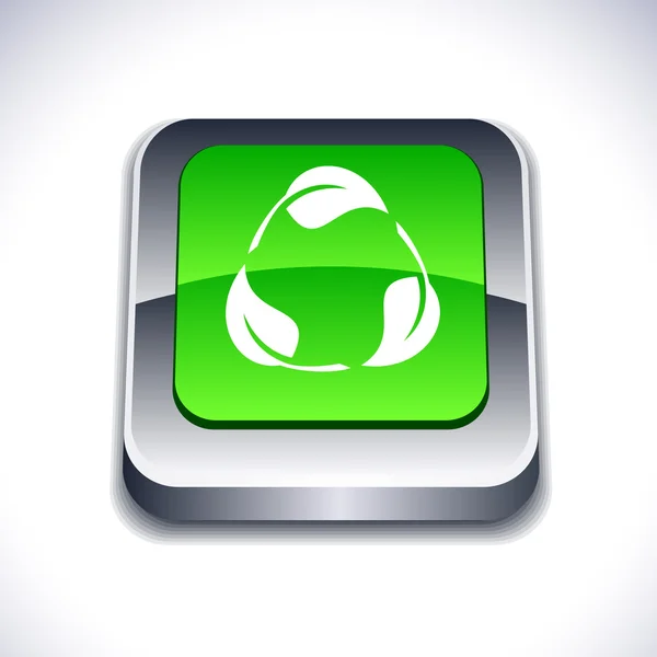Recycler bouton 3d . — Image vectorielle
