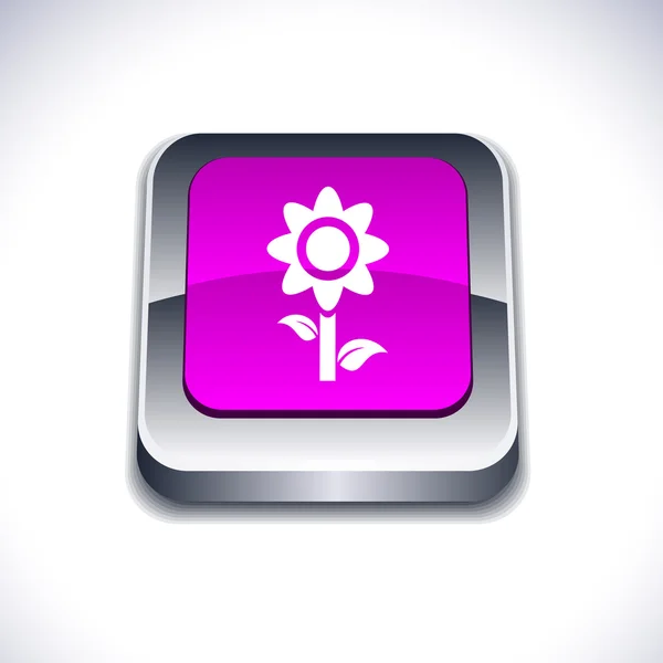 Flower 3d button. — Stock Vector