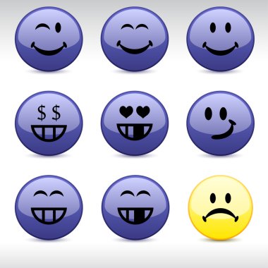 Smiley icons. clipart