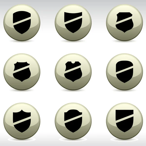 Iconos de escudo . — Vector de stock