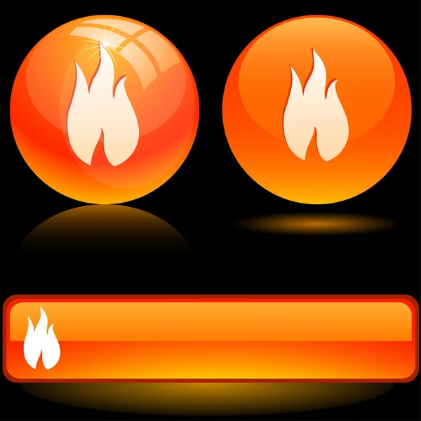 Icone di fiamma . — Vettoriale Stock