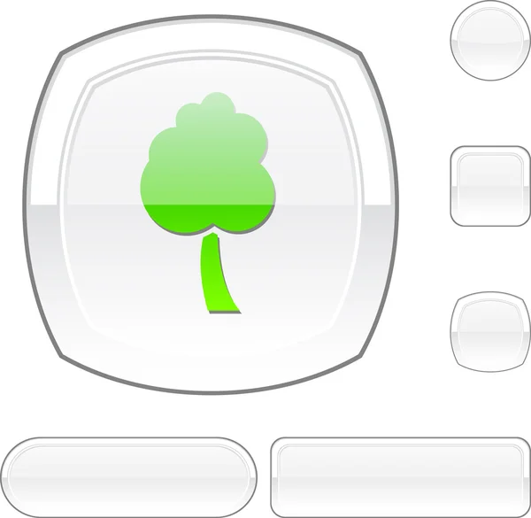 Tree white button. — Stock Vector