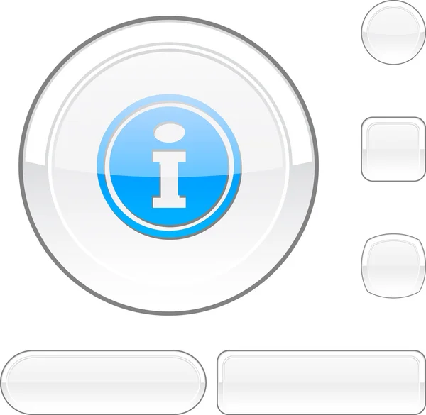 Info bouton blanc . — Image vectorielle