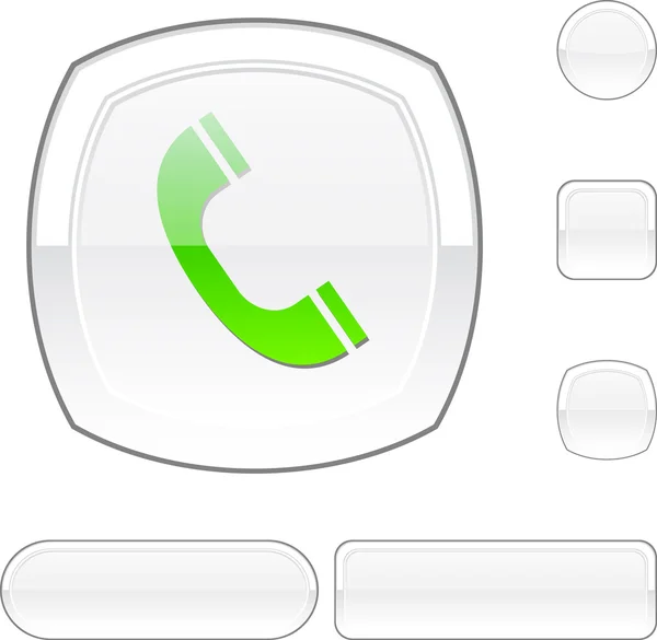 Téléphone bouton blanc . — Image vectorielle