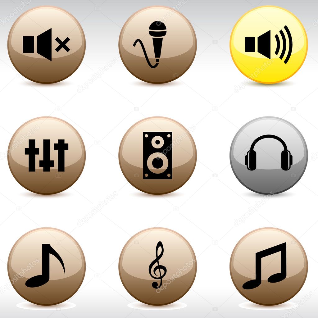 Audio Icons — Stock Vector © Maxborovkov 5418917