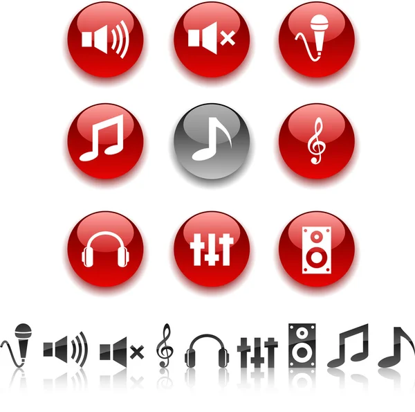 Audio ikony. — Stockový vektor