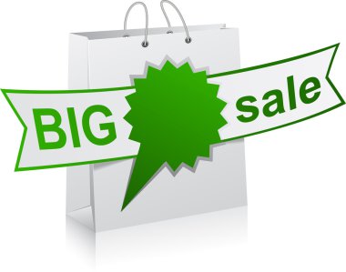 BIG sale green symbol. clipart