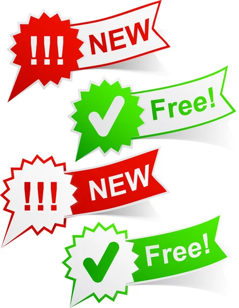 New and free tags. — Stock Vector