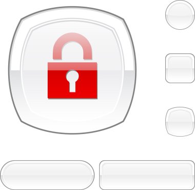 Beyaz asma kilit düğmesi.