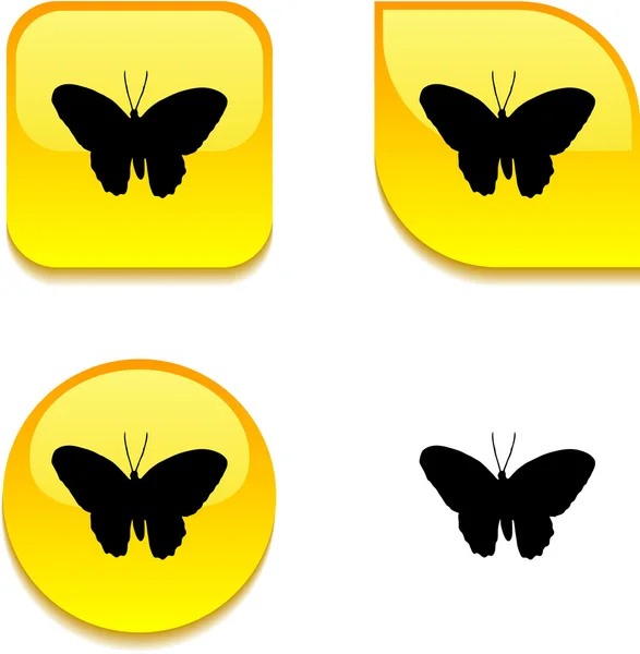 Bouton papillon brillant . — Image vectorielle