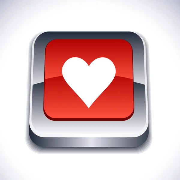 Amor botão 3d . — Vetor de Stock